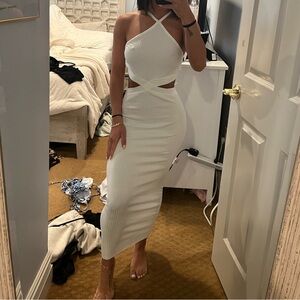 White criss cross maxi